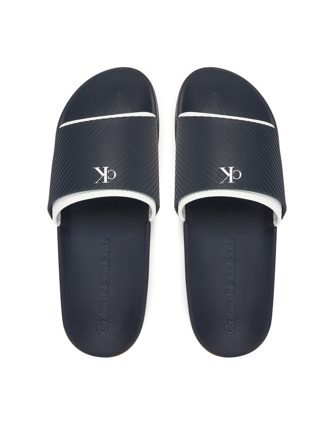 Calvin Klein Jeans Pantoletten Calvin Klein Jeans Slide Rubber Neoprene Text YM0YM01234 Dunkelblau
