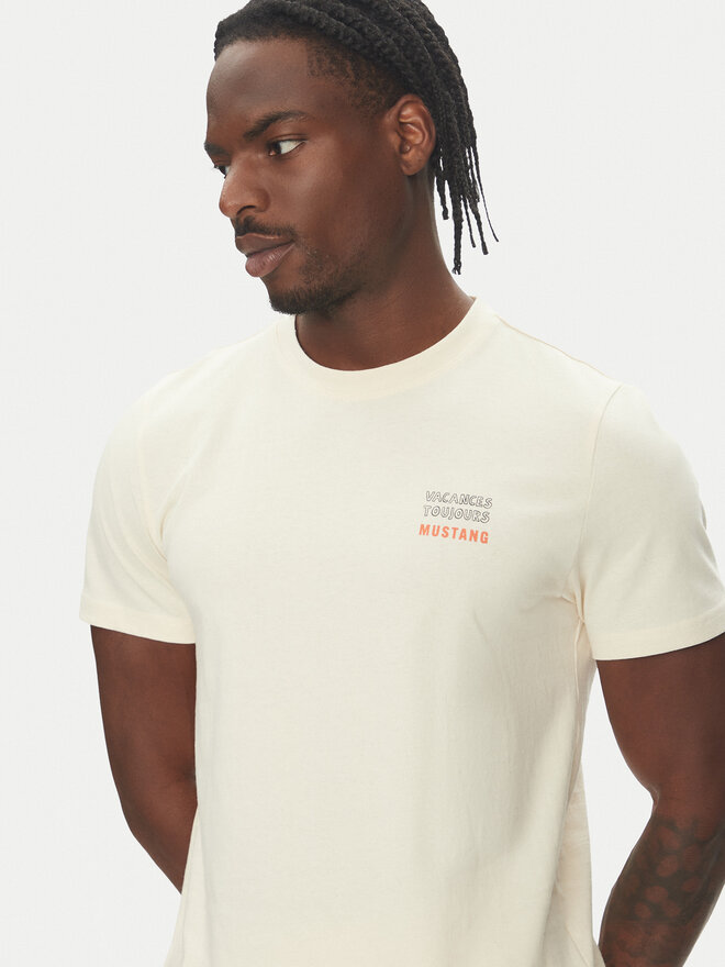 Mustang Mustang T-shirt Austin 1016502 Bež Regular Fit