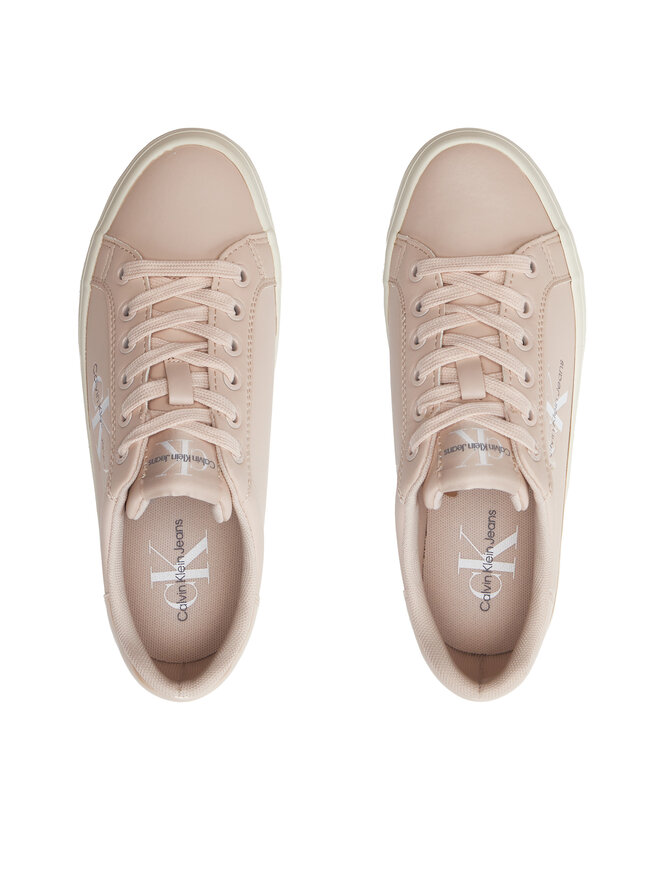 Calvin Klein Jeans Sportcipők Calvin Klein Jeans Bold Vulc Flatf Lace Lth Met YW0YW01393 Bézs