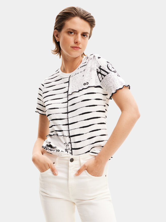 Desigual Desigual T-Shirt Lou 24SWTKA8 Λευκό Regular Fit