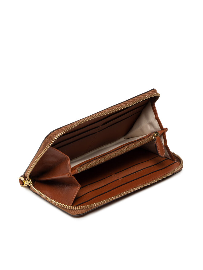 LAUREN RALPH LAUREN Duży Portfel Damski Lauren Ralph Lauren Zip Cont Wlt 432876730004 Brązowy