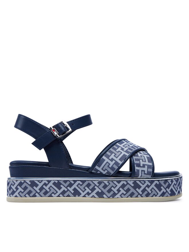 Sandales Tommy Hilfiger Logo Oll Over Platform Sandal T3A2 33256 0325 S Bleu marine fr.eschuhe.ch