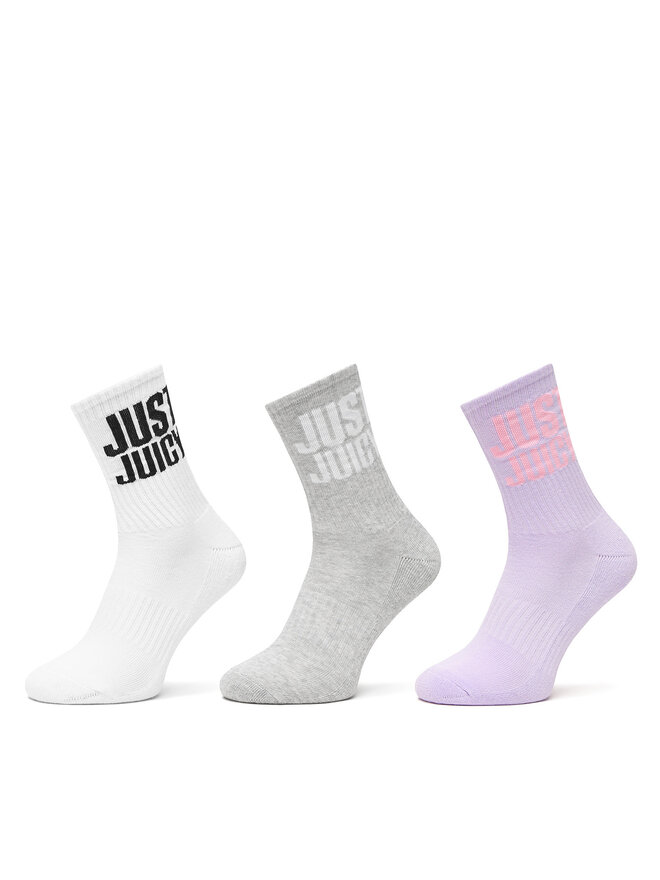 Juicy Couture Σετ 3 ζευγάρια ψηλές κάλτσες γυναικείες Juicy Couture Just Juicy JCAXS225706 Έγχρωμο