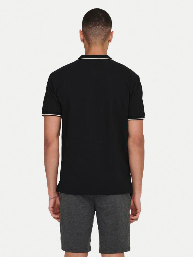 Only & Sons Only & Sons Polo Fletcher 22024827 Μαύρο Regular Fit