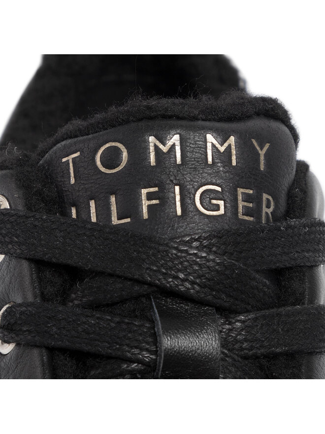 Tommy Hilfiger Sneakers Tommy Hilfiger Cosy Lace Leather Sneaker FW0FW04538 Schwarz