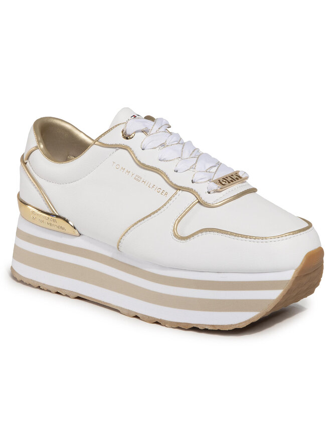 Tommy Hilfiger Снікерcи Tommy Hilfiger Mettalic Flatform Sneaker FW0FW04699 Білий