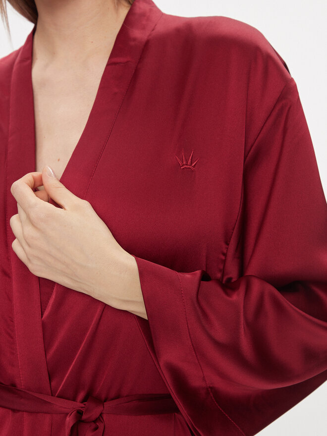 Triumph Triumph Bademantel Robes Satin Robe 01 10216534 Dunkelrot