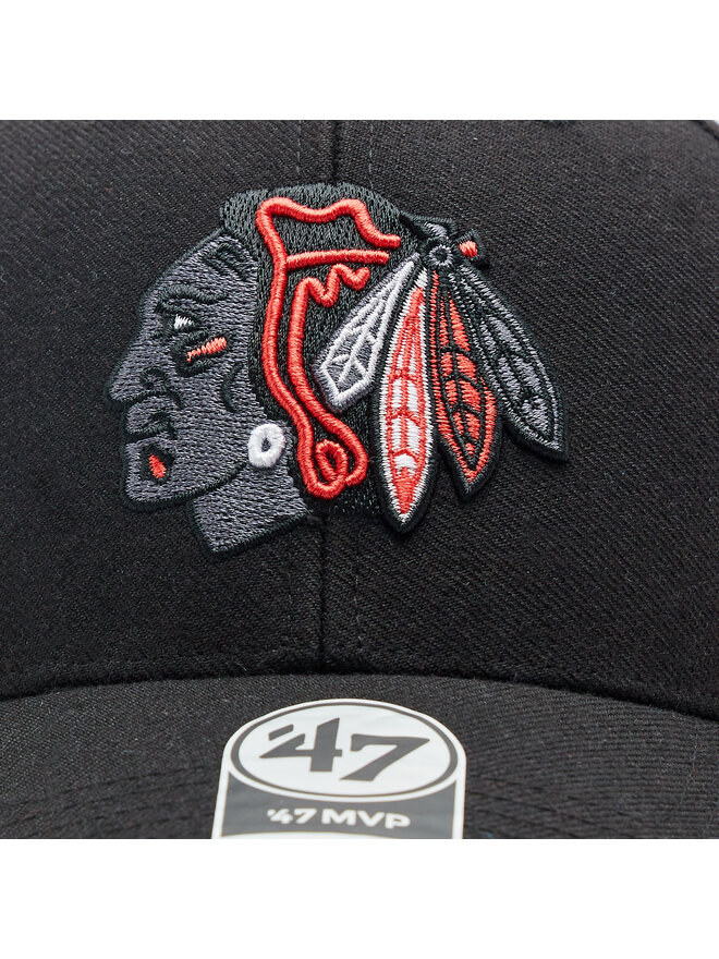 47 Brand Шапка с козирка 47 Brand NHL Chicago Blackhawks Sure Shot Snapback '47 MVP HVIN-SUMVP04WBP-BK94 Черен