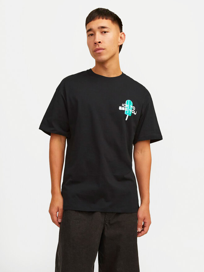 Jack&Jones Jack&Jones T-Shirt Jorfrutti 12256926 Μαύρο Wide Fit