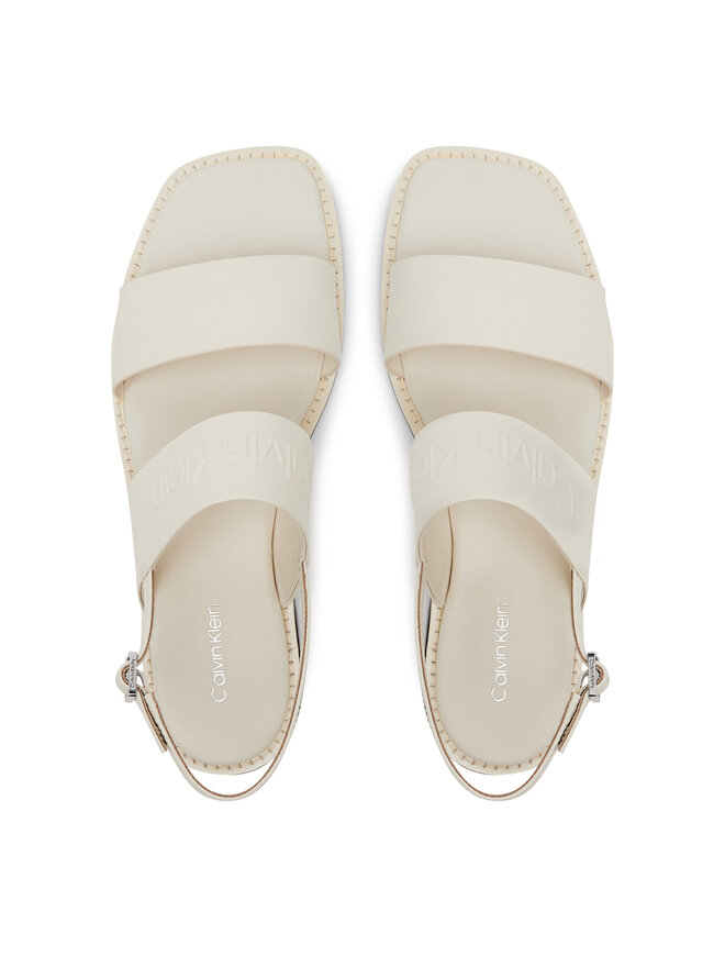 Calvin Klein Sandalen Calvin Klein Flat Sandal - He HW0HW02377 Écru