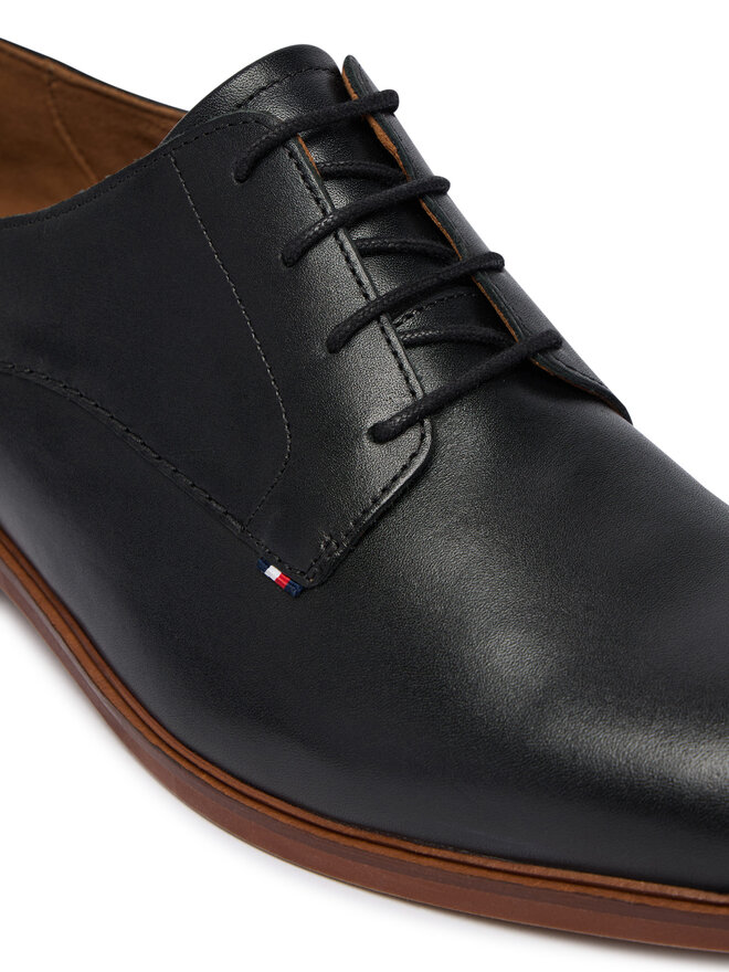 Tommy Hilfiger Halbschuhe Tommy Hilfiger Hilfiger Leather Dress Shoe FM0FM05777 Schwarz