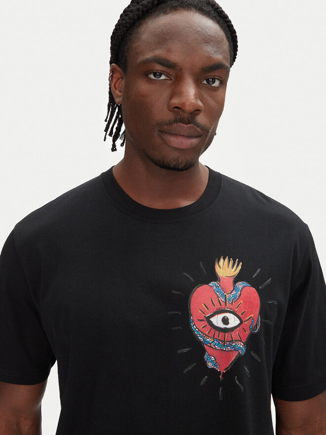 Just Cavalli Just Cavalli T-Shirt 78OAHE07 Schwarz Regular Fit
