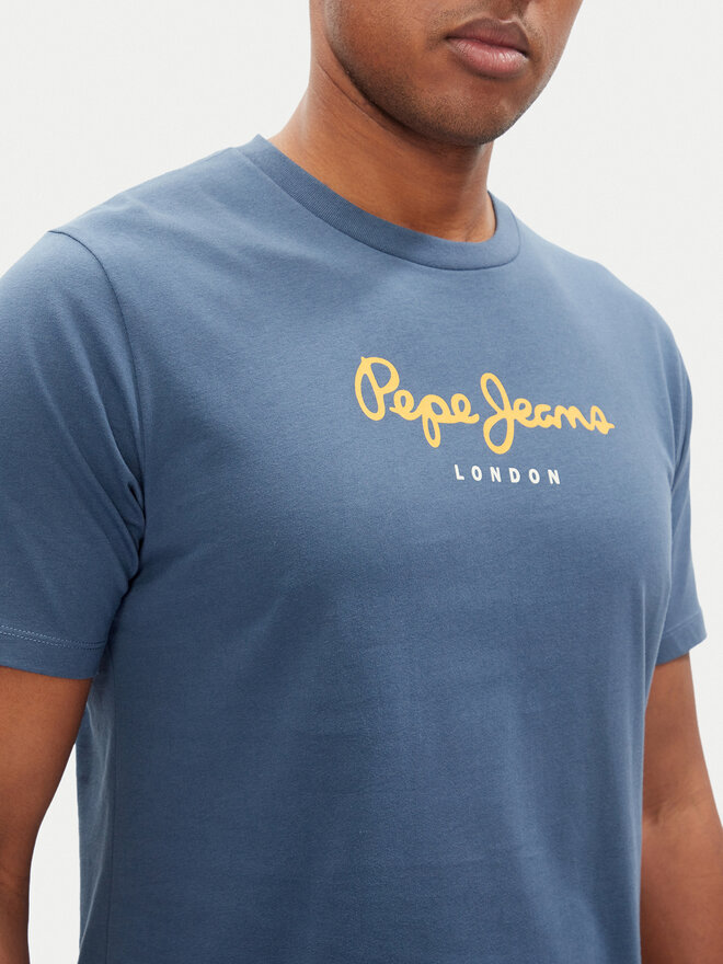 Pepe Jeans Pepe Jeans Marškinėliai Eggo N PM508208 Mėlyna Regular Fit