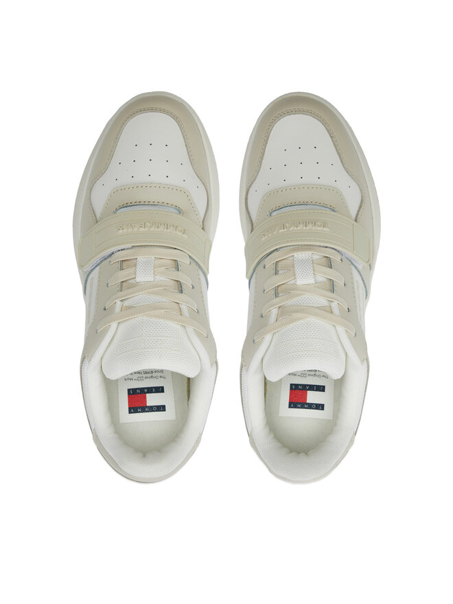 Tommy Jeans Snīkeri Tommy Jeans Tjw Retro Basket Flatform Velcro EN0EN02573 Écru