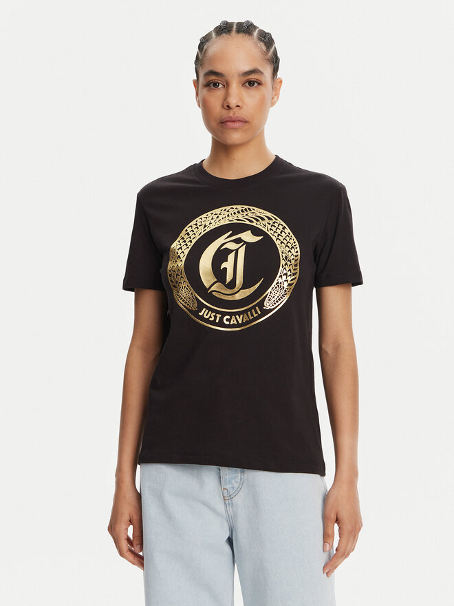 Just Cavalli Just Cavalli T-Shirt 78PAHT01 Μαύρο Regular Fit