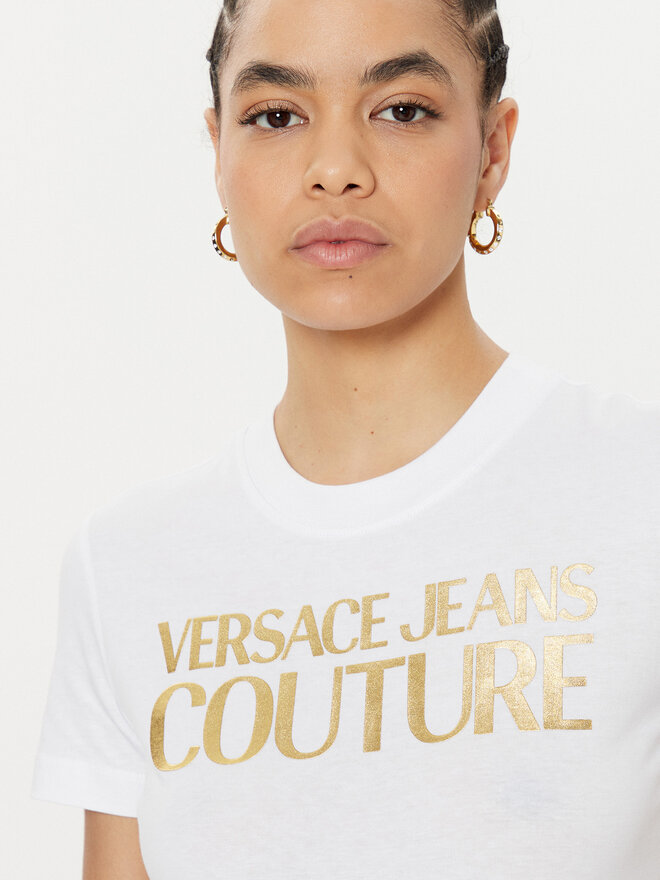 Versace Jeans Couture Versace Jeans Couture Camiseta 78HAHT01 Blanco Regular Fit