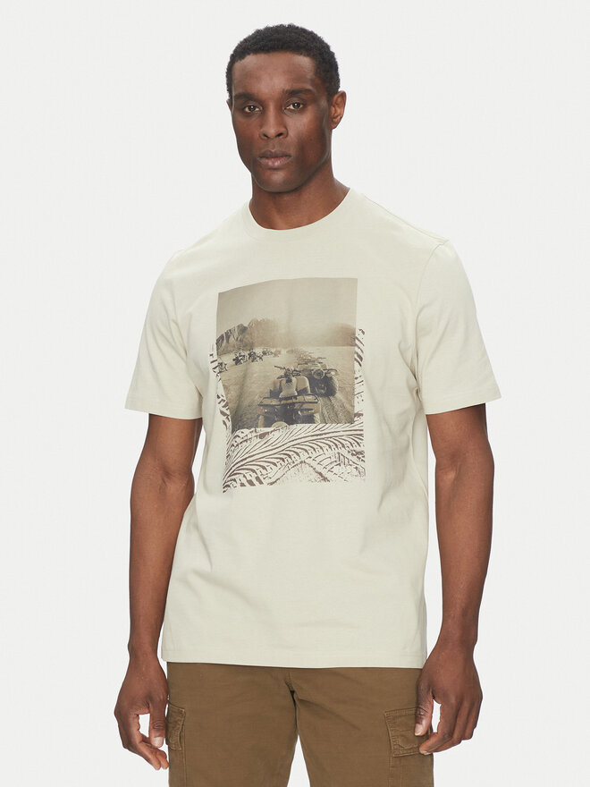 BOSS BOSS Camiseta Te_Dunetrace 50539187 Beis Regular Fit