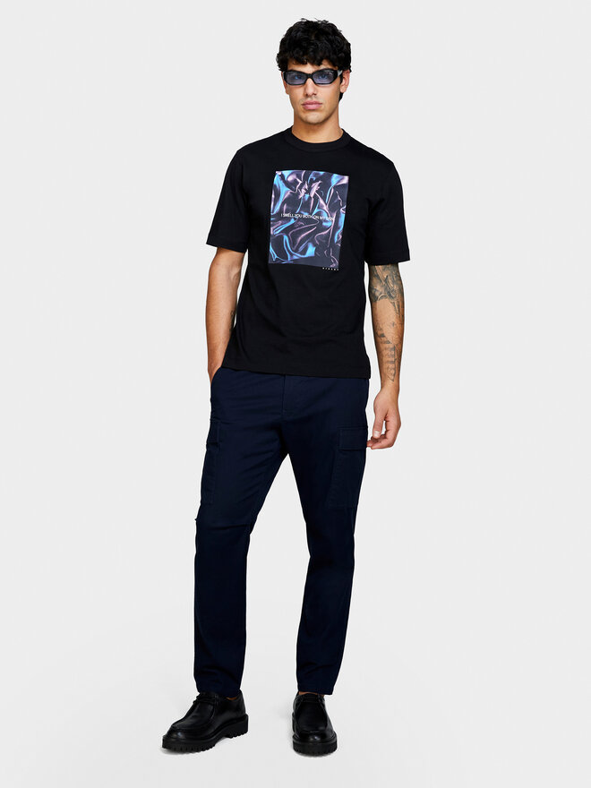 Sisley Sisley T-Shirt 3I1XS103I Μαύρο Regular Fit