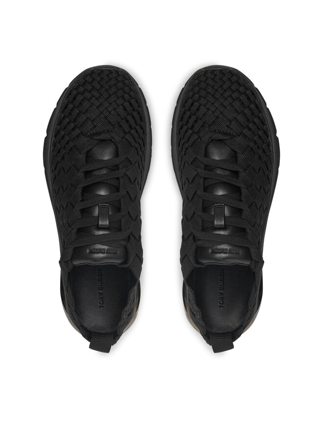 Tory Burch Sneakersy Tory Burch Good Luck Woven Trainer 159962 Czarny