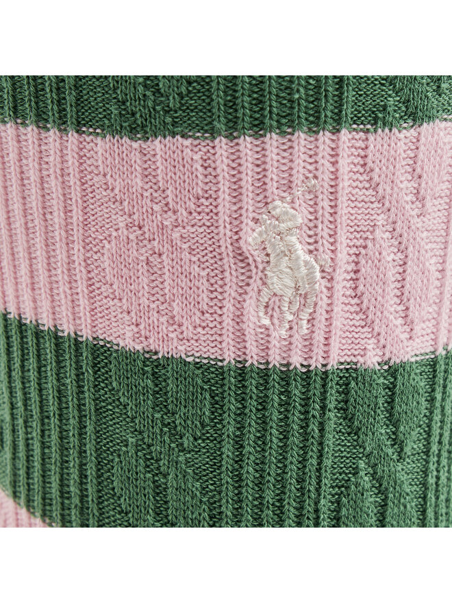 Polo Ralph Lauren Dámské klasické ponožky Polo Ralph Lauren Rugby Cable 455942322004 Růžová
