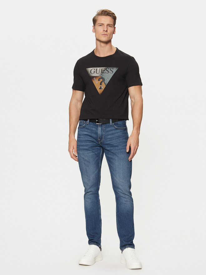 Guess Guess Marškinėliai M5RI14 J1314 Juoda Slim Fit