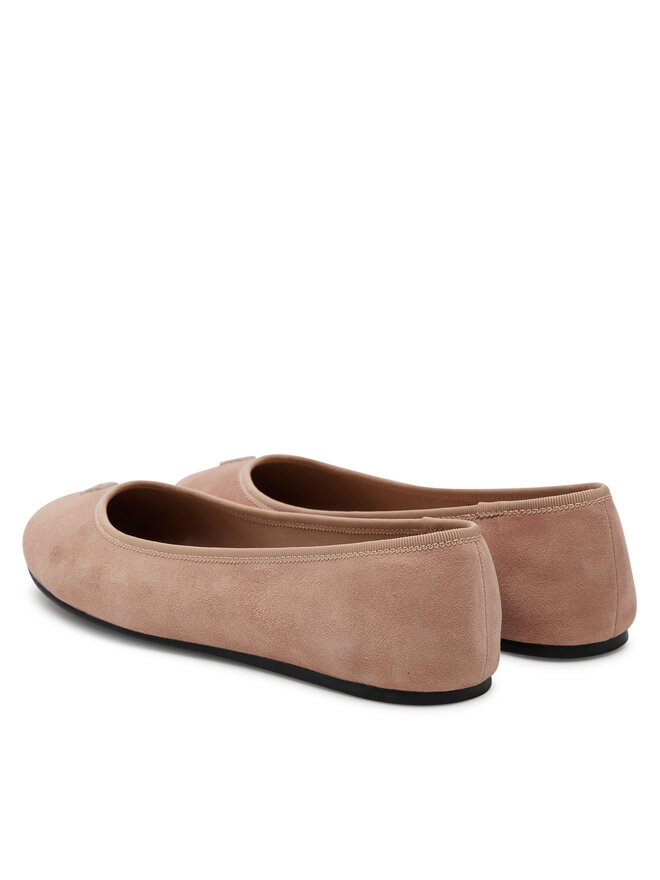 Tommy Hilfiger Baleriny Tommy Hilfiger Th Hardware Suede Ballerina FW0FW08655 Beżowy