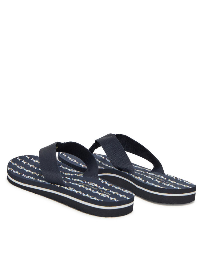 Tommy Hilfiger Zehentrenner Tommy Hilfiger Th Chain Print FW0FW08514 Dunkelblau