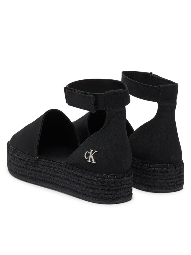 Calvin Klein Jeans Espadryle Calvin Klein Jeans Flatform Espadrille Sling Mg YW0YW01735 Czarny
