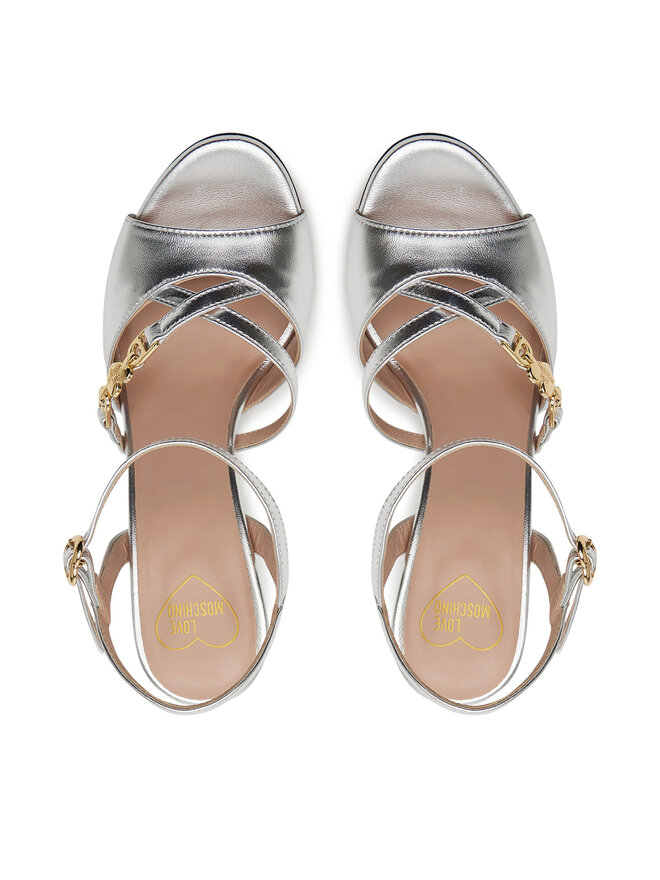 LOVE MOSCHINO Sandály LOVE MOSCHINO JA16089G1MIF090B Stříbrná