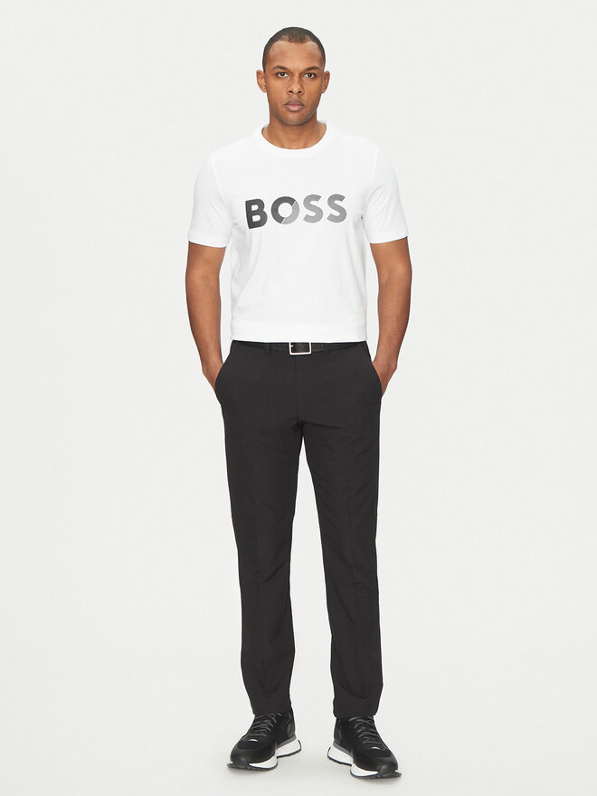 BOSS BOSS Camiseta Tape Logo 50530990 Blanco Regular Fit