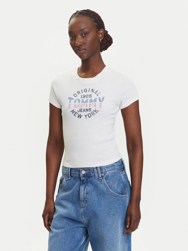 Tommy Jeans Tommy Jeans Camiseta DW0DW21421 Écru Slim Fit