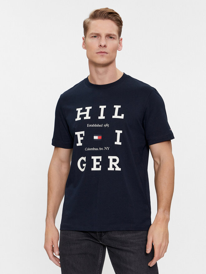 Tommy Hilfiger Tommy Hilfiger Marškinėliai Box Flag Logo Tee MW0MW33690 Tamsiai mėlyna Regular Fit