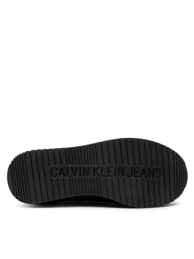 Calvin Klein Jeans Sneakersy Calvin Klein Jeans Runner Sock Laceup Ny-Lth YM0YM00553 Czarny
