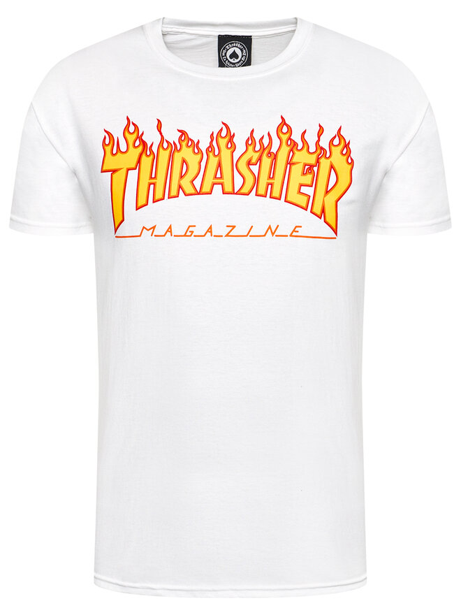 Thrasher Thrasher Camiseta Flame Blanco Regular Fit