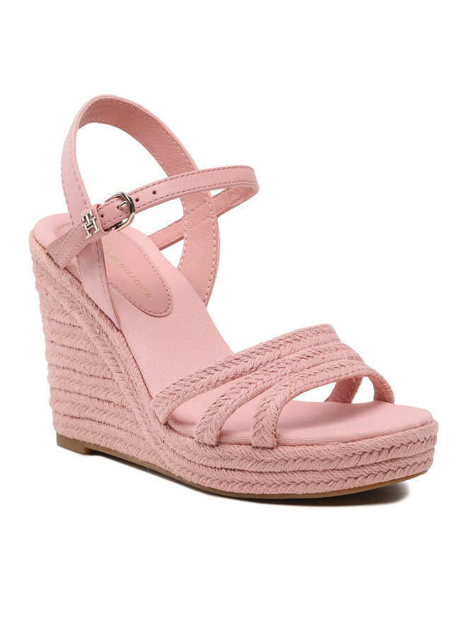 Tommy Hilfiger Εσπαντρίγιες Tommy Hilfiger Essential Wedge Sandal FW0FW07159 Ροζ