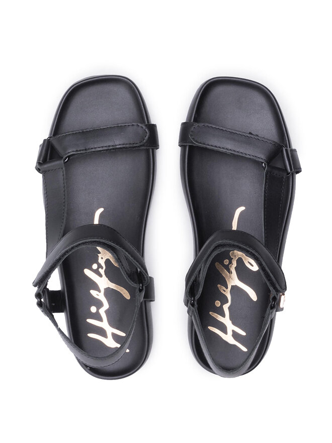Tommy Hilfiger Sandalen Tommy Hilfiger Th Interlock Flat Sandal FW0FW05623 Schwarz