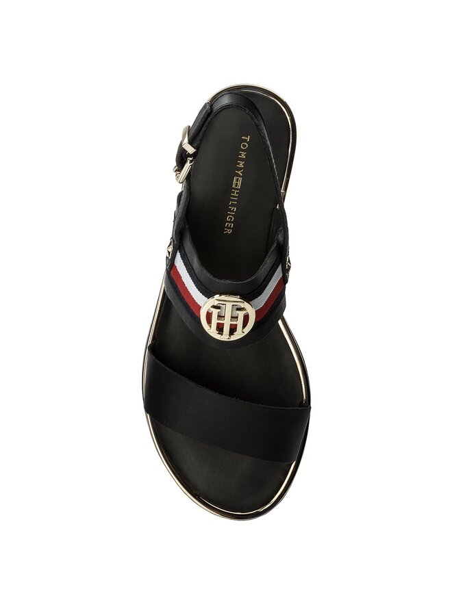 Basut s Tommy Hilfiger Corporate Ribbon Flat Sandal FW0FW02811 Tamsiai m lyna eavalyne.lt