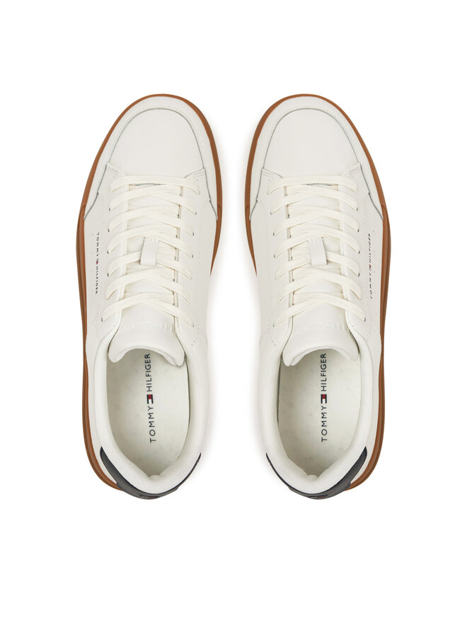 Tommy Hilfiger Sneakers Tommy Hilfiger Th Court Mix Lth FM0FM05489 Bianco