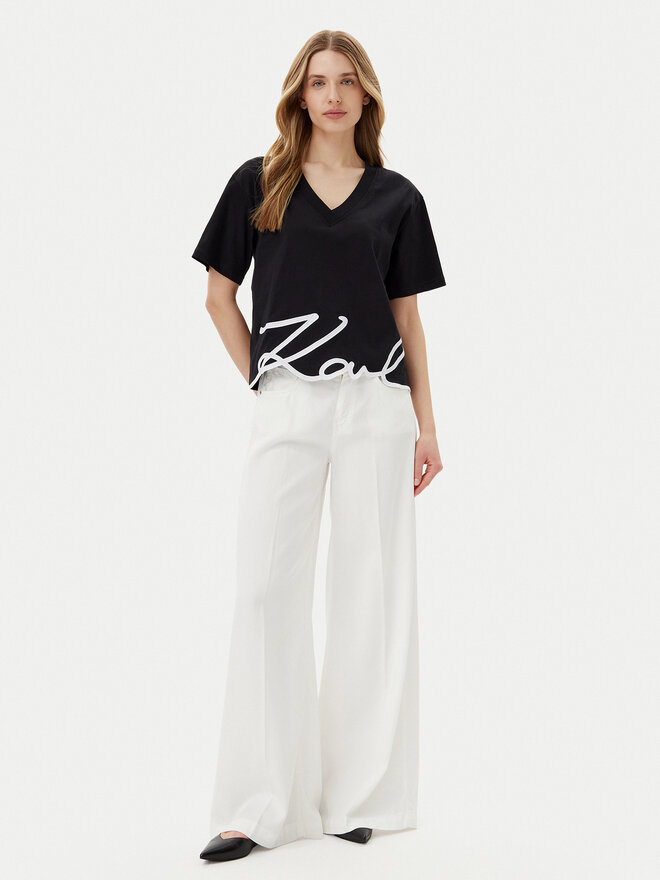 KARL LAGERFELD KARL LAGERFELD T-Shirt A2W17104 Schwarz Relaxed Fit