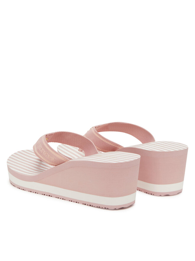 Tommy Hilfiger Flip-flops Tommy Hilfiger Th Stripes Wedge Beach Sandal FW0FW08521 Rózsaszín