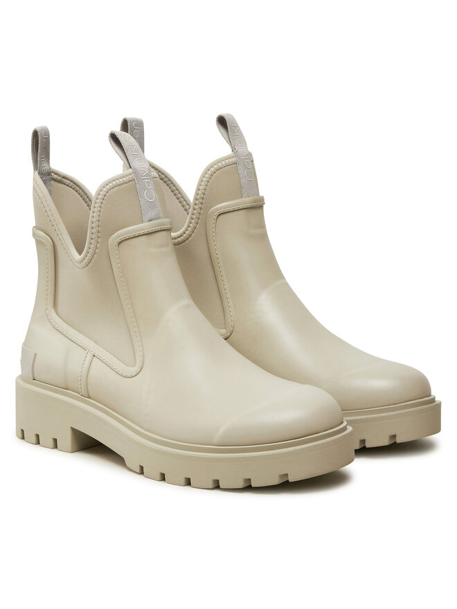 Calvin Klein Jeans Gumáky Calvin Klein Jeans Mid Rainboot Chelsea YW0YW01034 Sivá