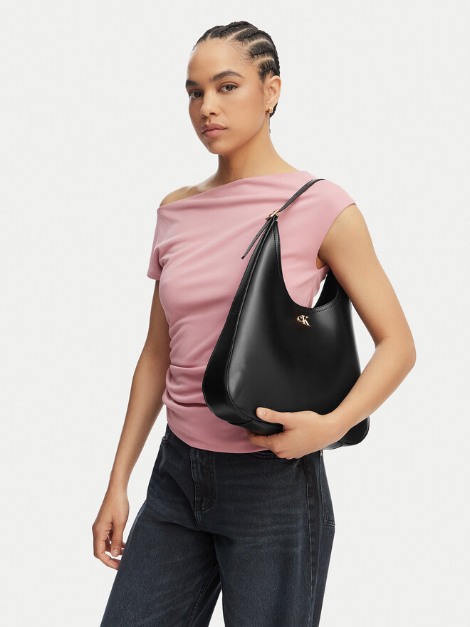 Calvin Klein Handtasche Calvin Klein Ck Medium Shoulder Bag LV04F3522G Schwarz