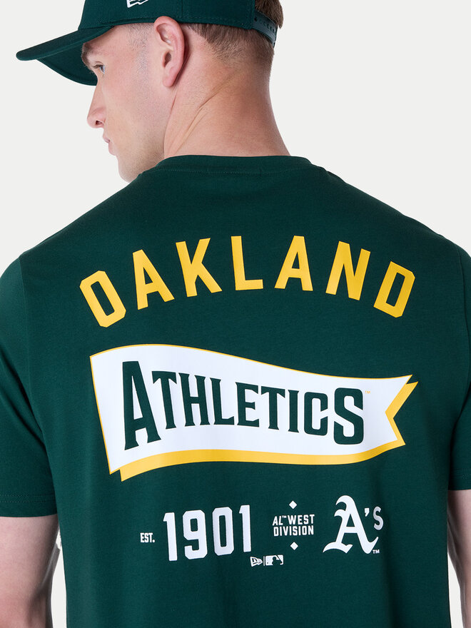 New Era New Era Póló Oakland Athletics MLB Pennant Graphic 60596214 Zöld Regular Fit