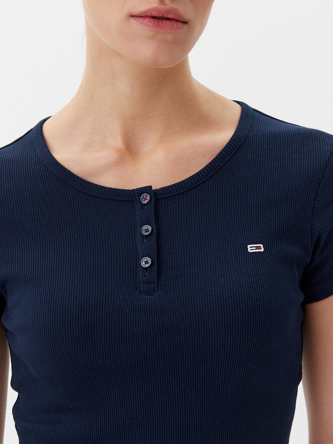 Tommy Jeans Tommy Jeans Marškinėliai DW0DW19502 Tamsiai mėlyna Slim Fit