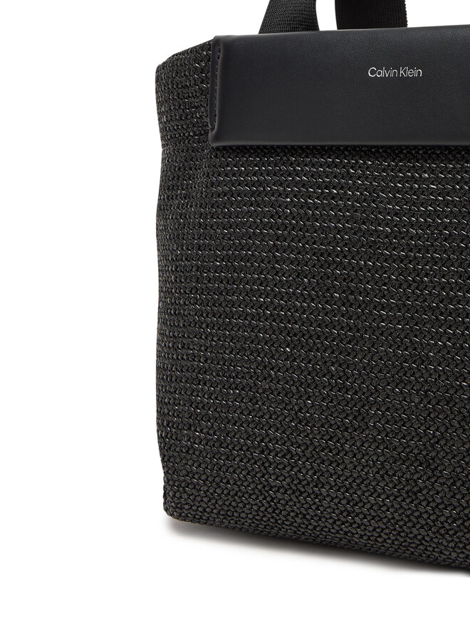 Calvin Klein Ročna torba Calvin Klein Ck Raffia Small Tote Crossbody K60K613026 Črna