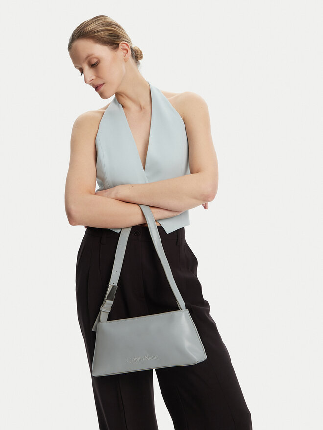 Calvin Klein Handtasche Calvin Klein Embossed Logo Shoulder Bag K60K612550 Grau