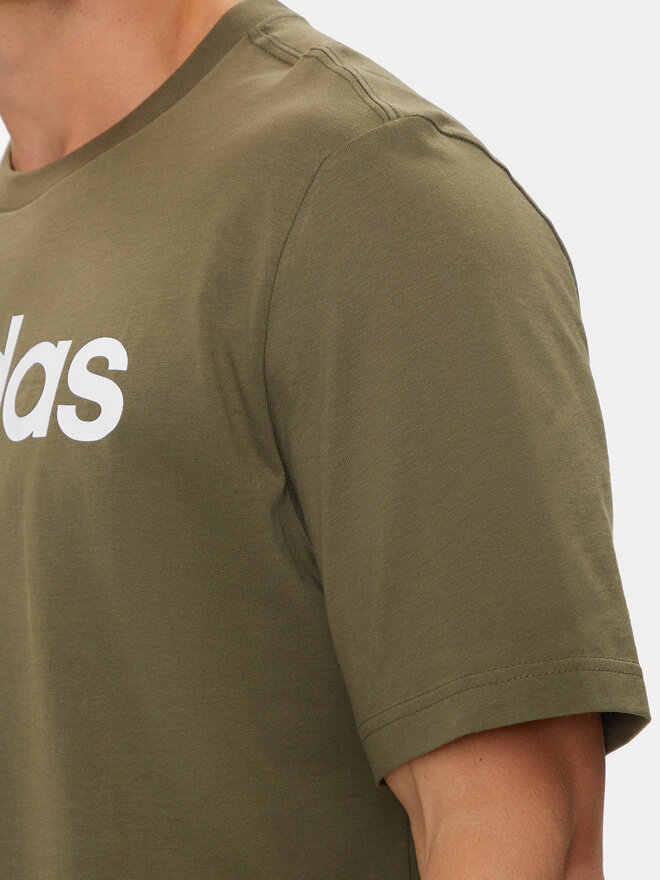 adidas adidas Marškinėliai Essentials Linear Logo IC9280 Žalia Regular Fit
