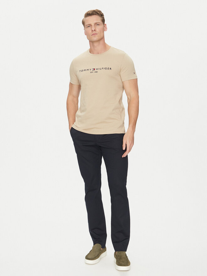 Tommy Hilfiger Tommy Hilfiger Marškinėliai Logo MW0MW11797 Smėlio Regular Fit