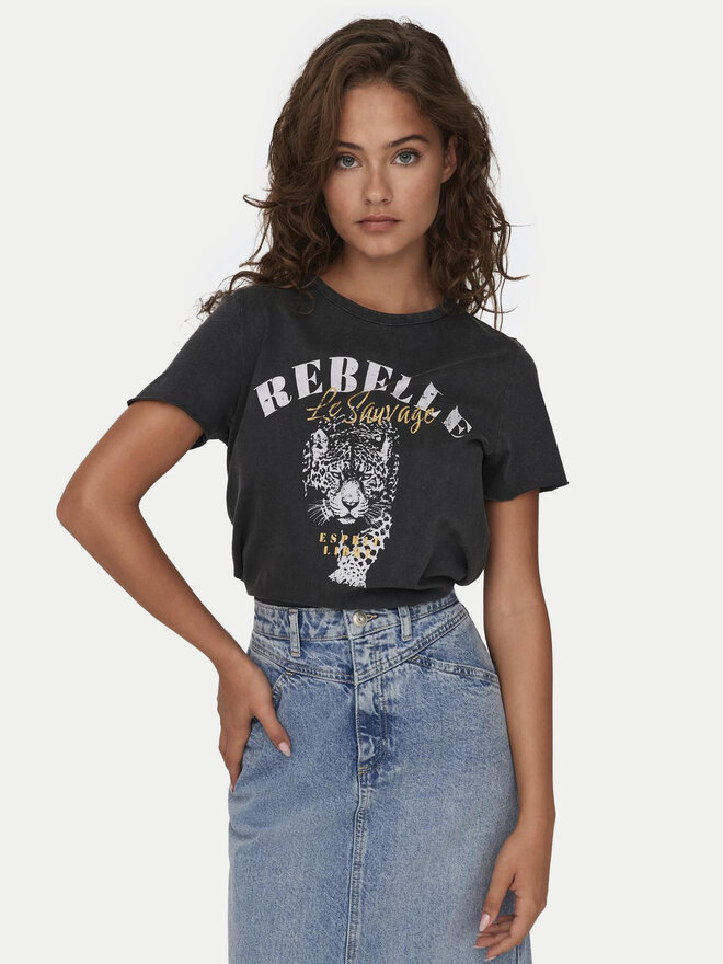 ONLY ONLY Marškinėliai Lucy 15215721 Pilka Regular Fit