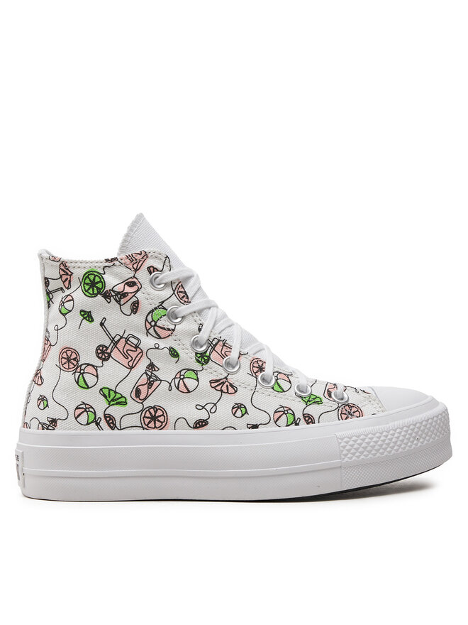 Converse Plátěnky Converse Chuck Taylor All Star Lift Platform Pink Lemonade A07561C Bílá